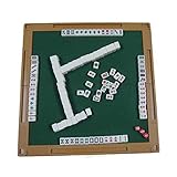 ATAAY Mahjong 144 Tile Portable Mini Mahjong mit faltbarem Spieltisch Majiang Travel Set Travel Family Leisure Time Mah Jong