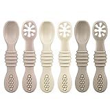 PandaEar Silikon Babylöffel Lernlöffel blw Löffel, 6 Stück Weich Esslernlöffel Baby Löffel Brei ab 4 6 Monaten zum Selber Essen, BPA frei Breilöffel Baby Spoon Self Feeding