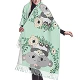 DHWUIASF Braun Pferd Quaste Schal, Damen Schals Winter Frühling Lang Weich Warm Stola Schal, Koala, One size