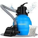 Monzana® Sandfilteranlage MZPP100 5000 l/h bis 20.000L Pool inkl Filterbällen 7 Wege Ventil 2in1 Adapter Ø32-38mm 180W Filteranlage Pumpe Filterkessel