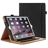 DAORANGE für iPad Air 2 Hülle, iPad 6./5. Generation Hülle 2018/2017, PU-Leder Intelligent Schutzhülle mit Dokumententasche und Auto-Einschlaf/Aufwach für iPad Air 2/ iPad 6 / iPad 5 (Schwarz)