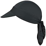 FRSOHEWIN Bandana Cycling Cap Unterziehmütze Kopfbedeckung Mit Schirm Leichte Sommer Mütze Atmungsaktiv Pirat Kappe für Bikertuch Segeln Wandern Gartenarbeiten Herren Damen Schwarz