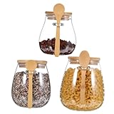 KITANDOVE 3 Stk Teedose aus Glas lagercontainer teeaufbewahrungsboxen Tee Aufbewahrungsdose Teebehälter Overnight-Oats-Gläser Einmachglas Gewürzorganisator Teegläser Holz