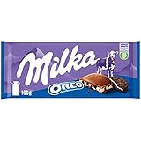 Milka & OREO Schokolade 1 x 100g I Alpenmilch-Schokolade I mit Alpenmilch-Créme-Füllung und OREO Keks-Stückchen I Milka Schokolade aus 100% Alpenmilch I Tafelschokolade