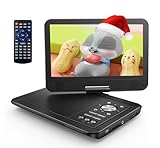 YOTON 12,5-Zoll Tragbarer DVD-Player mit 10,5-Zoll HD-Drehbildschirm, ideal fürs Auto, inkl. Autoladegerät, Netzteil, Akku, unterstützt USB/SD-Karte/TV-Sync [Kein Blu-ray]