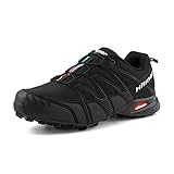 Hitmars Trailrunning Schuhe Traillaufschuhe Herren Damen Wanderschuhe Leicht Atmungsaktiv Trail Running Schuhe Trekking Turnschuhe Outdoor Laufschuhe Schwarz EU 44