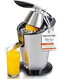 LEBENLANG Saftpresse elektrisch 600W - Inkl. Edelstahlkegel & BPA-Frei I Hohe Ergiebigkeit I Orangenpresse Zitruspresse Zitronenpresse Orangensaftpresse I Orange Juicer Press Zitronen