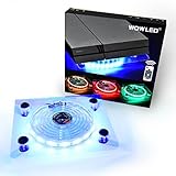 WOWLED RGB LED USB Kühler Lüfter Fan Ständer PS4 Playstation 4 Zubehör with Fernbedienung für Konsole Laptop Notebook …