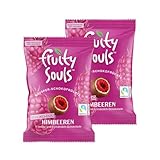 FruitySouls - Gefriergetrocknete Himbeeren mit Schokolade | Schokoduo 2er Pack (160g) | Schokolierte Früchte | mit knackigem Schokomantel (Vollmilch & weiße Schokolade) | Schokofrüchte