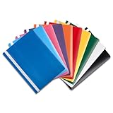 itenga 10er Pack Schnellhefter A4 Plastik stabil PP Kunststoff Sicht Hefter Mappe genarbt (farbig 10 Farben)