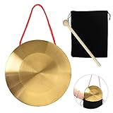 LAMEK Gong mit Schlägel 15 cm Tam Tam Hand Gong Messing Handgong Kupfer Opera Percussion Musik Intelligenz Spielzeug Instrument für Kinder Kapelle Schule Musikunterricht