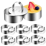 PAMINGONO 8 Sätze Sterben Japanische Pfannkuchenform Gebäckring Form Für Thunfischtatar Dessert-Mousse-Formen Mit Stopfer Tortenringe Moules Mousseausstecher Keks Keks Keksformen Hoch 4