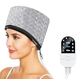 DEWEL Elektrische Haarpflege Kappe Cap Hair SPA Cap, Intelligente Steuerung für schnelles Aufheizen, Haardampfer-Heizkappe, für Natürliches oder beschädigtes Haar Nourishing(Weiß)