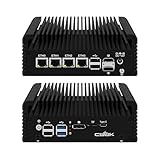 CWWK Mini PC N150 Firewall Appliance, Fanless Mini Computer mit 4 Port i226-V 2.5GbE LAN, F2 OPNsense Micro PC 8GB DDR5 RAM 256GB NVMe SSD, 2*HD+DP+Type-C 4K Display, TF, AES-NI