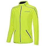 Airtracks Damen Thermo Jacke AIR TECH Fahrradjacke Laufjacke Radlerjacke Radjacke Wasserdicht Winddicht Windstopper Atmungsaktiv Reflektierend - Neon - M