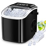 Ice Maker Cube Maschine Eiswurfelmachine Eiswürfel Arbeitsplatte In 6 Minuten fertig 2L mit Eisschaufel und Korb LED-Anzeige Für Home Bar Schwarz