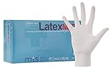 MTS Safety & Protection Einweghandschuhe S - 100 Stück/Box Latexhandschuhe Weiß - Einmalhandschuhe Puderfreie Handschuhe Natural Latex Gummihandschuhe Einweg Gloves (S, 100 Stück)