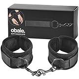 Obaie Weiche Manschetten - Handschellen aus Polyester und Metall - BDSMS Toys für Anfänger - Handschellen Sex Bett - Handfesseln Erotische für Paare - BDSM Handschellen für Bondage - Schwarz