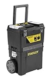 Stanley Rollende Werkstatt (47,3 x 30,2 x 62,7 cm, zwei separat verwendbare Werkzeugboxen, robuster Kunststoff, zwei Einheiten, Metallschließen, Organizer) 1-93-968