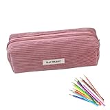 Federmäppchen Mädchen - Teenager Etui Schule,Schlamppermäppchen Cord,Studium Must Haves Stifte Mäppchen Aesthetic,Portable Federtasche Erwachsene,Pencil Case Aesthetic,Mäpchen für Schulsachen (Rosa)