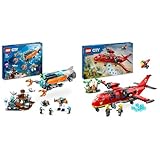 LEGO City Forscher-U-Boot Spielzeug, Unterwasser-Set & City Löschflugzeug, Feuerwehr-Set mit Flugzeug-Spielzeug