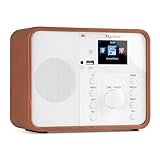 Audizio Nardo - Internetradio WLAN und DAB Radio mit Bluetooth, 40 Watt Lautsprecher, FM & UKW, Auto-Suchlauf, 250 Speicherplätze, Fernbedienung, Wecker, Sleeptimer, USB, DAB+ Küchenradio - Weiß