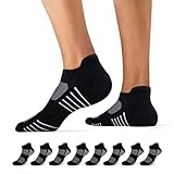 Falechay 8 Paar Sneaker Socken Herren Sportsocken Damen Kurz Socken Unisex Atmungsaktiv Baumwolle LaufSocken,Schwarz 39-42