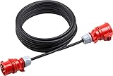 Meister CEE-Verlängerung - 10 m Kabel - Hochwertige Gummileitung H07RN-F5G 1,5 mm² - 16 A / 400 V - IP44 Außenbereich / Starkstromkabel für Baustellen & Gewerbe / CEE-Verlängerungskabel / 7424150