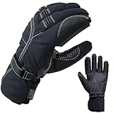 PROANTI Winter Regen Motorradhandschuhe Motorrad Handschuhe mit Visierwischer (L)