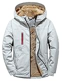 Echinodon Jungen Jacke Übergangsjacke mit Samtfutter Kinder Windjacke Mädchen Outdoorjacke mit Reflektoren Funktionsjacke Herbst Winter Jacke Wanderjacke Weiß XL