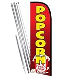 Popcorn 841098153403 Premium Windstill, Federflaggenbündel (39,5 cm hohe Flagge, 3,5 m hoher Fahnenmast, Bodenmontagepfahl)