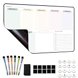 MCCORL Magnetisch Whiteboard Wochenplaner abwischbar, Magnettafel für Kühlschrank, perfect as Famiien Haushaltsplaner, Essenplaner, Putzplaner oder To Do Liste 42×28cm auf Deutsch