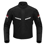 BORLENI Motorradjacke Sommer Herren Atmungsaktiver Panzerschutz Hochglanz Reflektierend XL