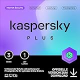 Kaspersky Plus Internet Security 2024 | 3 Geräte | 1 Jahr | Anti-Phishing und Firewall | Unbegrenzter VPN | Passwort-Manager | Online-Banking Schutz | PC/Mac/Mobile | Aktivierungscode per Email