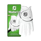 FootJoy Weathersof Herren-Golfhandschuh, Weiß/Schwarz, Größe M/L EU