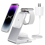 4 in 1 Kabellose MagSafe Ladestation Ladegerät,Induktive Magnetischer induktionsladegeräte für Apple Watch,Wireless Charger für iPhone 15/14/13/12 Pro Max,AirPods Pro/Pro Max/3/2/1(mit 30Watt Adapter)