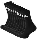 Kappa 9 Paar Original Tennissocken-Sportsocken schwarz (43-46, 9 Paar)