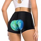 SECXEO Neu Radunterhose Damen Gepolstert 5D Atmungsaktiv Bequem Fahrradunterhose Damen Gepolstert Gel Stoßfest Radlerunterhose Frauen Radler Fahrrad Unterwäsche Short Gepolstert - Blau Grün M