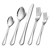 Homikit Besteck Set, 30-teilig Besteckset Essbesteck Set für 6 Personen, Edelstahl poliert Tafelbesteck Set mit Messer Gabel Löffel für Haus Küche Restaurant, Gesund & spülmaschinengeeignet