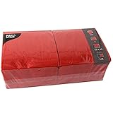 Papstar 12483 250 Servietten, 3-lagig 1/4-Falz 33 x 33 cm rot