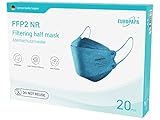 EUROPAPA® 40x FFP2 Fisch-Form Blau Masken Atemschutzmaske Staubschutzmasken hygienisch einzelverpackt Stelle zertifiziert EN149 Mundschutzmaske EU2016/425