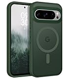 YINLAI für Google Pixel 9 Pro Hülle Kompatibel mit MagSafe,Handyhülle Google Pixel 9 Magnetisch Cover Case Translucent Matt Stoßfest Militärschutz Schutzhülle für Google Pixel 9/9 Pro 6.3',Grün