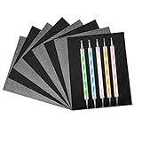 Blatt kohlepapier,100 Pauspapier,Schwarzem Transferpapier,Blätter Carbon Transferpapier Graphit NachverfolgungPauspapier mit 5 Pcs Embossing Stylus,