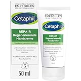 CETAPHIL Repair Regenerierende Handcreme, 50ml, Für beanspruchte, empfindliche und trockene Hände, Regeneriert nach belastender Tätigkeit, Mit Provitamin B5, Vitamin B3, Vitamin E & Nachtkerzensamenöl