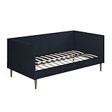 DHP Franklin Mid-Century Upholstered Daybed Blue Linen Single