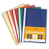 perfect line • 20 Schnellhefter (PP) DIN-A4, 5 Farben, recycelbarer Kunststoff, MADE IN GERMANY