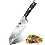 SHAN ZU Kochmesser Küchenmesser Santoku Messer 18 cm Deutscher Edelstahl Extra Scharfe Messerklinge mit ergonomischer Griff Exquisiter Geschenkverpackung