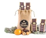 Kaffee Geschenk für Kaffeeliebhaber - Kaffee im Kaffeesack Jute - Vier Sorten exotischer Kaffee im Jutesack - Kaffee Geschenkidee - Geschenk für Kaffeetrinker - Probierset - Gemahlen