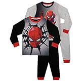 Marvel Jungen 2er-Pack Schlafanzug Spiderman Mehrfarbig 104