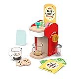 Battat Education Kaffeemaschine Kinder aus Holz für Kinderküche und Spielküche Zubehör – Pads, Milch, Zucker, Kaffeetassen, Kekse – Spielzeug Küchenzubehör, Spielgeschirr, Holzspielzeug ab 2 Jahren